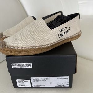 SAINT LAURENT EMBROIDERED ESPADRILLES IN CANVAS